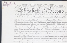 QUEEN ELIZABETH II AUTOPEN SIGNED DOCUMENT