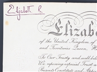 QUEEN ELIZABETH II AUTOPEN SIGNED DOCUMENT