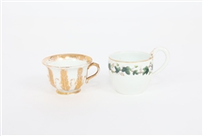 MEISSEN PORCELAIN TEA CUPS & SAUCERS