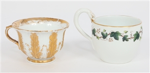 MEISSEN PORCELAIN TEA CUPS & SAUCERS