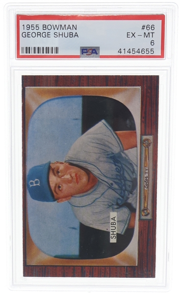 1955 BOWMAN GEORGE SHUBA #66 BASEBALL CARD PSA GRADED