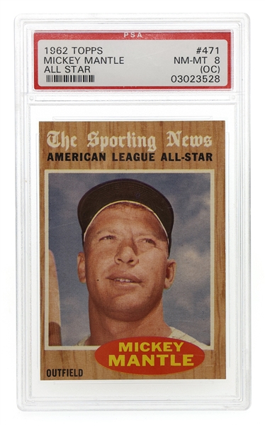 1962 TOPPS MICKEY MANTLE #471 BASEBALL CARD PSA GRADED 