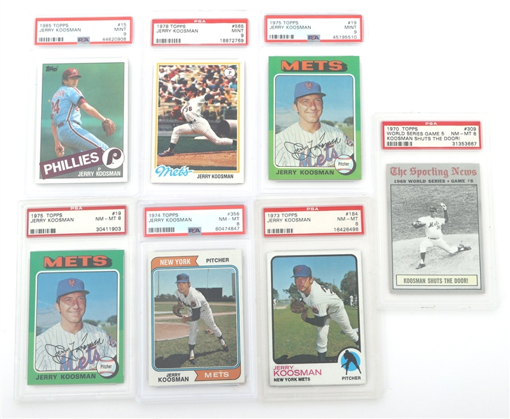 1970 - 1985 JERRY KOOSMAN TOPPS BASEBALL CARDS GRADED