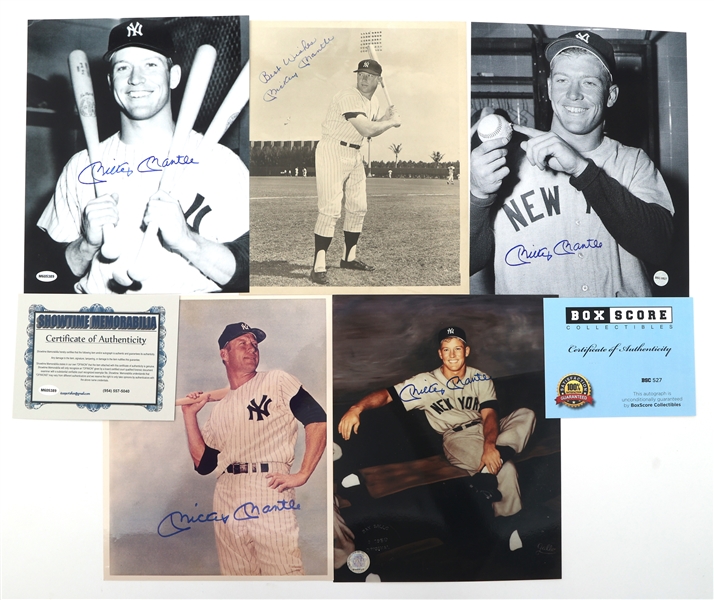 MICKEY MANTLE SIGNED PHOTOGRAPHS 