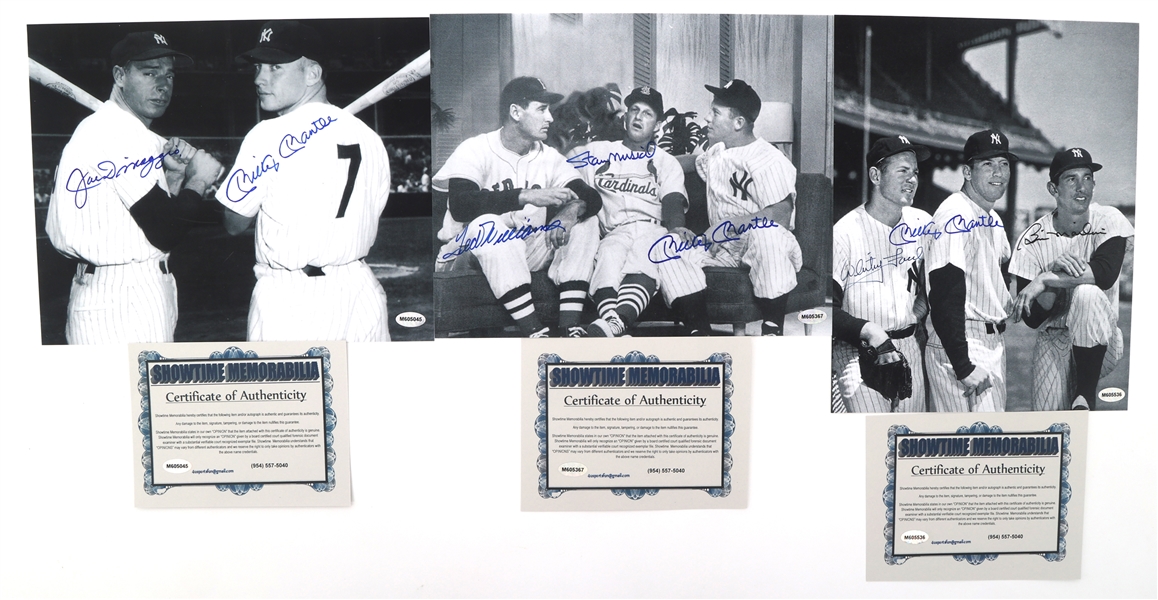 BASEBALL STAR AUTOGRAPHS - MANTLE, DIMAGGIO, & MORE