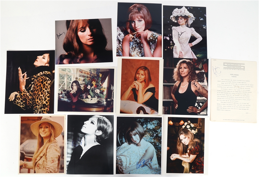 BARBRA STREISAND SIGNED PHOTOS AND MANUSCRIPT