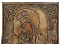 RUSSIAN ORTHODOX VLADIMIRSKAYA ICON WITH RIZA 