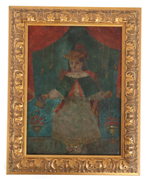 20TH C. MEXICAN RETABLO OF THE HOLY INFANT OF ATOCHA 