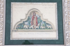 WATERCOLOR ON PAPER STAINED GLASS WINDOW DESIGNS