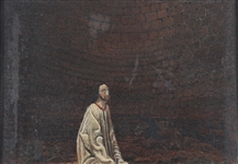OIL ON CANVAS DANIEL IN THE LION'S DEN PAINTING 