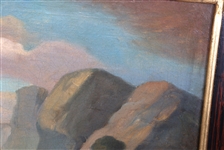 OIL ON CANVAS PAINTING OF NINTH STATION OF THE CROSS