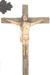 20TH C. MEXICAN FOLK ART PAINTED WOODEN CRUCIFIXES 