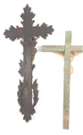 20TH C. MEXICAN FOLK ART PAINTED WOODEN CRUCIFIXES 