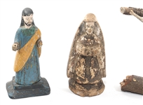19TH/20TH C. MEXICAN FOLK ART SANTO & JESUS CARVINGS