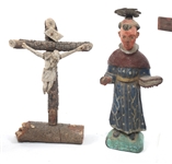 19TH/20TH C. MEXICAN FOLK ART SANTO & JESUS CARVINGS