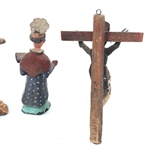 19TH/20TH C. MEXICAN FOLK ART SANTO & JESUS CARVINGS