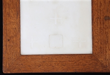 CATHOLIC MARBLE ALTAR STONE IN WOODEN FRAME