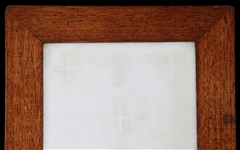 CATHOLIC MARBLE ALTAR STONE IN WOODEN FRAME