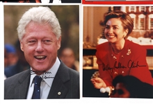 US PRESIDENT BILL CLINTON & HILLARY CLINTON AUTOGRAPHS