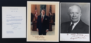 US PRESIDENTS & FIRST LADY SIGNED PHOTOS & LETTER