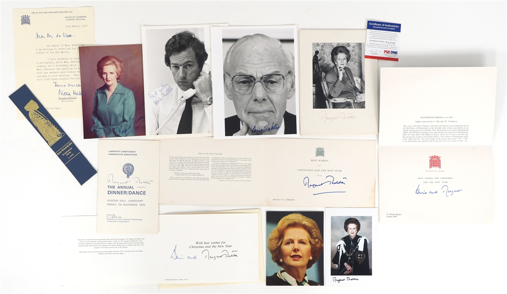 UK PRIME MINISTER MARGARET THATCHER & FAMILY AUTOGRAPHS