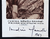 INDIA PRIME MINISTER INDIRA NEHRU GANDHI AUTOGRAPH