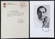 INDIA PRIME MINISTER RAJIV GANDHI AUTOGRAPHED PHOTO