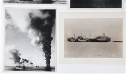 SINKING USS MISSISSINEWA TANKER NAVY PHOTOGRAPHS