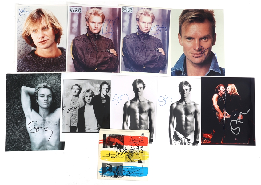 STING & THE POLICE AUTOGRAPHED PHOTOS & DUST COVER