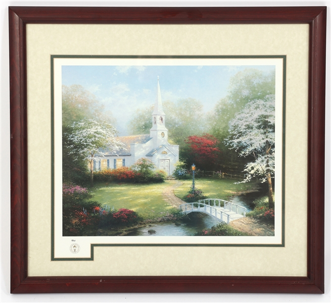 THOMAS KINKADE HOMETOWN CHAPEL LITHOGRAPH
