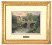 THOMAS KINKADE WAVERLEY ABBEY HOUSE LITHOGRAPH