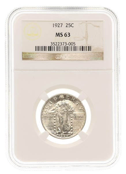 1927 US SILVER STANDING LIBERTY 25C QUARTER NGC MS63