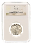 1927 US SILVER STANDING LIBERTY 25C QUARTER NGC MS63