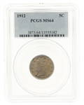 1912-P US 5C LIBERTY HEAD V NICKEL PCGS MS64