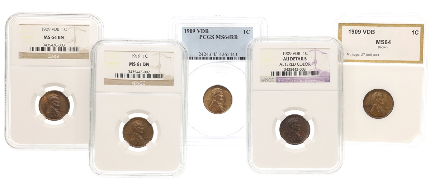 GRADED US LINCOLN WHEAT 1C COINS