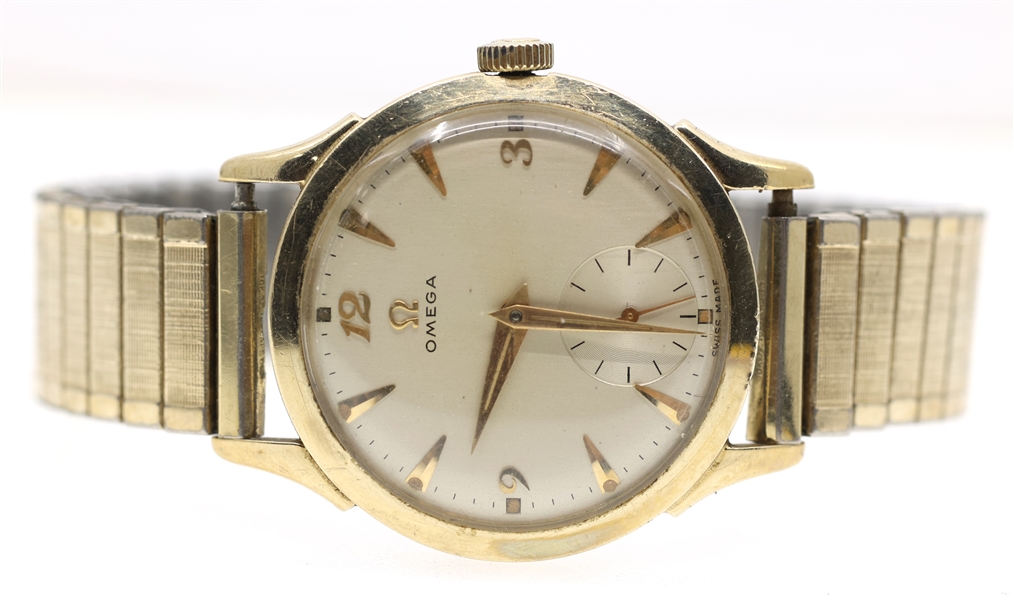 MENS 1950 OMEGA STAINLESS STEEL MECHANICAL WRISTWATCH