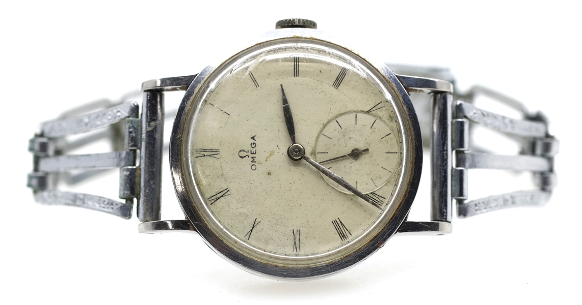 MENS 1939 OMEGA STAINLESS STEEL MECHANICAL WRISTWATCH