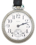 MEN'S ELGIN B.W. RAYMOND NICKEL CASE POCKET WATCH