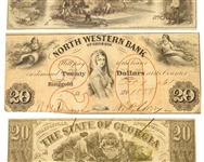 1856-1864 $20 STATE OF GEORGIA OBSOLETE NOTES 