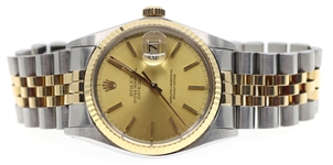 MENS ROLEX DATEJUST STAINLESS STEEL AUTOMATIC WATCH