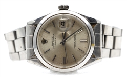 MENS ROLEX DATE STAINLESS STEEL AUTOMATIC WATCH
