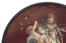 19TH C. HAND-PAINTED SILK FANS WITH CHERUB DESIGN