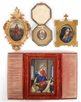 HAND-PAINTED MADONNA & ST. CECELIA MINIATURE ICONS