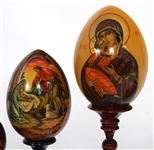 RUSSIAN ORTHODOX HAND-PAINTED WOODEN EGGS 