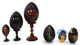 RUSSIAN ORTHODOX HAND-PAINTED WOODEN EGGS 