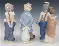 LLADRO CLOWN PORCELAIN FIGURINES 7600, 7602, & 7686