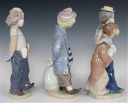 LLADRO CLOWN PORCELAIN FIGURINES 7600, 7602, & 7686