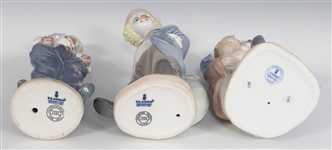 LLADRO CLOWN PORCELAIN FIGURINES 7600, 7602, & 7686