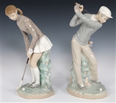 LLADRO GOLFER PORCELAIN FIGURINES 4824 & 4851