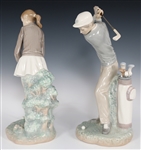 LLADRO GOLFER PORCELAIN FIGURINES 4824 & 4851
